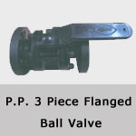 P.P. 3 PIECE FLANGED BALL VALVE